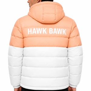 Custom Men’s Puffer Jacket Custom Solid Color <b>Hooded</b> Quilted Winter <b>Coat</b> Windproof Quilted Zipper Front Casual Outwear - Product Image 2
