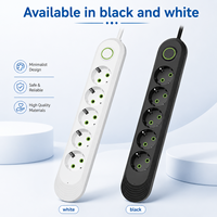 Multiprise domestique UE avec protection contre les surtensions, 4 prises et ports USB-C pour la maison, le bureau et les ordinateurs