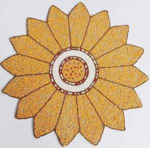Ethnic Embroidery Glass Seed <b>Beaded</b> Placemat For Wedding Event Home Decor For Dining Modern Centerpiece Mat Decorative Displays - Product Image 3