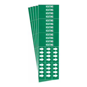 Marqueur de tuyau Brady HEATING, flexible, résistant à la chaleur et aux produits chimiques, haute adhérence pour les conduites industrielles - Product Image 1