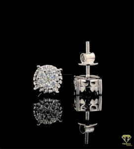 Round Lab Grown Diamond <b>Stud</b> Earrings In 925 Sterling <b>Silver</b> Luxury Fine Jewelry For Women - Product Image 1