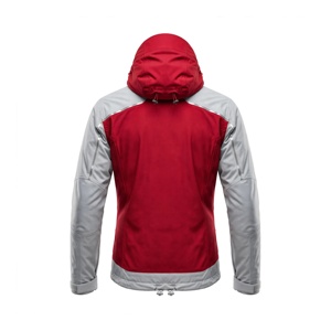 Men's <b>Red</b> Gray Hooded <b>Waterproof</b> Cotton-Filled Fleece <b>Jacket</b> Sporty Style Zipper Closure Autumn Outdoor - Product Image 2