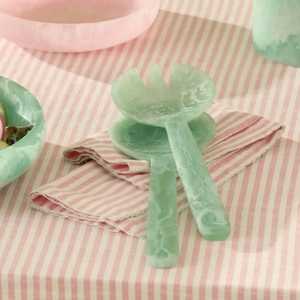 Ensemble cuillère et fourchette en résine écologique moderne pour salades, fruits frais et plats de pâtes - Product Image 1