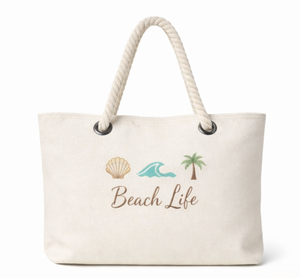 Sac fourre-tout en toile personnalisé avec logo sur mesure, réutilisable, pour courses, plage et sorties – Vente en gros - Product Image 4