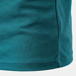Polo à manches courtes pour homme, couleur turquoise, avec col zippé, design uni tricoté, coupe classique - Product Image 5