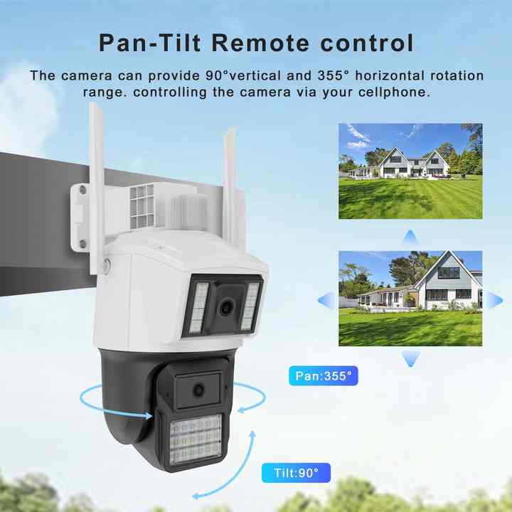 Hd Outdoor Wireless 4MP AI Human Motion Tracking CCTV Security Camera WIFI Dual Lens Network Camera Ip PTZ Dome Security Camera