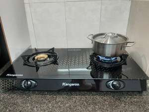 Estufa de Gas de Doble Quemador Kangaroo KG350 – Cocina de Gas de Acero Inoxidable Resistente, Hecha en Vietnam - Product Image 2