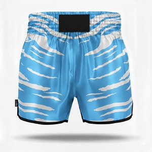 Wholesale Custom Satin <b>Athletic</b> Shorts Breathable Elastic Waist Gym Fitness Sports Running Shorts Black Tiger Stripe Clothing - Product Image 3