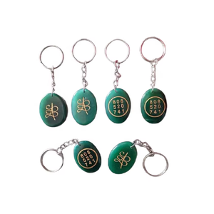Llavero de cristal de alta calidad con símbolo de la Fortuna (Zibu) y la Palabra del Dinero en Jade Verde, regalos para mujer, venta al por mayor - Product Image 4
