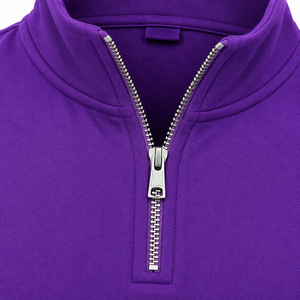 WARPRO INDUSTRY Men's Royal Blue <b>Quarter</b> <b>Zip</b> Knit <b>Sweater</b> Polyester/Cotton Thin Regular Fit Stand Collar Long Sleeve Solid Color - Product Image 3