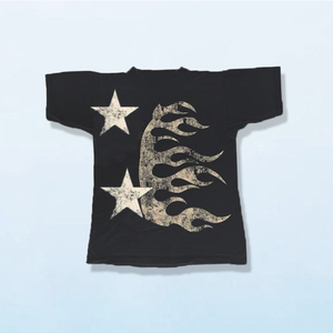 Camiseta Negra de Manga Corta para Hombre, Estilo Punk, Cuello Redondo, Corte Regular, 100% Algodón Tejido, Transpirable, Diseño Personalizado, Estilo Urbano - Product Image 3