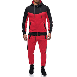 Custom Men Tracksuit <b>Set</b> Color Block Zip Hoodie and Jogger Pants Sportswear Casual Fitness Wear for Outdoor Use - Product Image 6