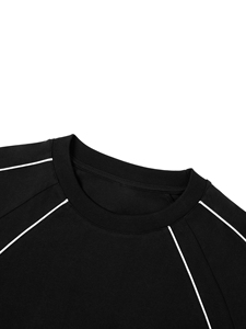 ผู้ผลิตเสื้อยืดคอตตอนพรีเมียมแบบมีแถบตัดสีตามสั่ง เสื้อยืดกีฬา OEM รับผลิตเสื้อผ้ากีฬาและสตรีทแวร์แบบ Private Label - Product Image 3