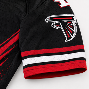 Camiseta Deportiva de Fútbol Americano para Hombre, Modelo Falcons 24, Color Negro, Rojo y Blanco, Cuello en V, Manga Corta, Absorbe la Humedad - Product Image 3