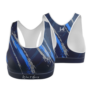 Sujetador deportivo de alto soporte para mujer, tela transpirable, estampado personalizado, top de fitness con cuello redondo, licra, poliéster, sujetador deportivo para yoga - Product Image 4
