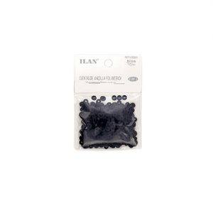 Cuentas de arcilla polimérica Ilan 6x1 mm negras para la fabricación de joyas - Product Image 1