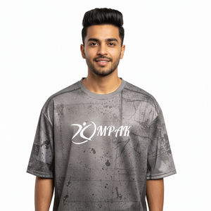 เสื้อยืดแฟชั่นผู้ชายทรงโอเวอร์ไซส์ สไตล์สตรีทลำลอง พิมพ์ลายแบบซับลิเมชั่น - Product Image 1