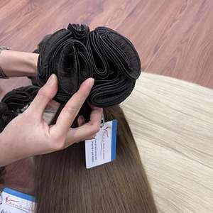 ผมต่อแบบเส้นตรง พรีเมียม ดับเบิ้ลดรอน แบบเย็บมือ  วัสดุผมแท้เวียดนาม หลายความยาว สำหรับขายส่ง ลดราคาพิเศษ - Product Image 1