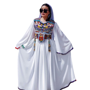 Robes décontractées pour femmes à prix de gros, nouveau design, grande taille, vêtements afghans Kuchi brodés, décoration en dentelle, robe afghane - Product Image 1