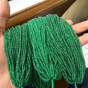Nouvelles Perles Tendance en Émeraude Naturelle Lisse Forme Rondelle Qualité Supérieure 3mm-4mm Pierre de Naissance de Mai Certifiées CMA Jaipurgemshouse en Fil - Product Image 2