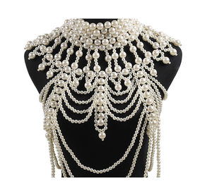 Collier de perles blanches fait main, élégant, pour mariage, design classique, meilleur cadeau pour les fêtes - Product Image 4