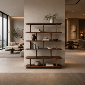 <b>Modern</b> Solid Teak Wood Bookcase Open Display <b>Shelf</b> Luxury Wooden Bookshelf Storage Cabinet for Living Room Hotel Villa Apartment - Product Image 1