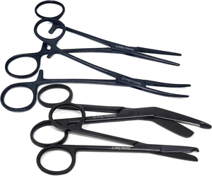4 PCS Steel Manual Surgical Instruments Kit 4 Bandage Scissors 5.5" Stitch Hemostat Scissors 4.5" STR CVD - Product Image 1