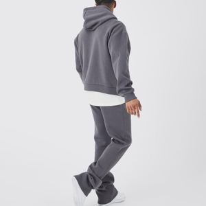 Conjunto de 2 Piezas de Sudadera con Capucha y Pantalones Deportivos Anchos Estilo Vintage, Personalizados con Serigrafía, Efecto Deslavado al Sol, Lavado Ácido, Ecológicos, 100% - Product Image 5
