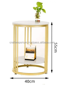 Tabourets d'intérieur intemporels fabriqués avec un moulage en métal coulé à la main et des dessus en marbre magnifiquement polis pour une élégance durable - Product Image 5