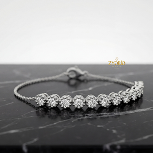 Zyorio Jewels – Bracelet classique en argent 925 avec chaîne de diamants ronds, bijoux de luxe scintillants, cadeau pour femmes, fête, mariage - Product Image 1
