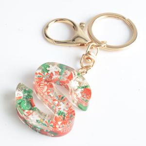 Porte-clés personnalisés en résine écologique et durable, lettres de l'alphabet, logo personnalisé, motifs de fruits, chiens, pandas, animaux, faits à la main - Product Image 6