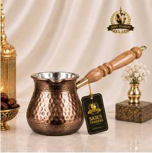 Vintage Brass Turkish <b>Coffee</b> Pot Cezve Ibrik With Metal Handle Traditional Greek <b>Coffee</b> <b>Maker</b> <b>Stovetop</b> Pot - Product Image 5