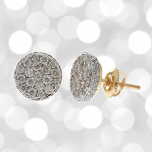 ต่างหูเพชรทรงกลมธรรมชาติ 1.40 กะรัต ทองคำ 10k เครื่องประดับชั้นดีสำหรับผู้หญิง - Product Image 1