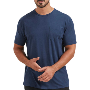 Camiseta de Algodón para Hombre, Manga Corta, Cuello Redondo, Corte Regular, Informal, Tejido de Punto, Color Sólido, Diseño Liso - Product Image 1