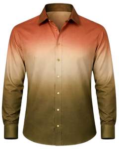 Chemise Formelle Homme Ombrée Olive Rustique en Coton Premium à Manches Longues Boutonnée – Tenue Décontractée Chic – Fabricant OEM Personnalisé – Vente en Gros - Product Image 1