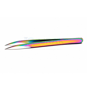 แหนบต่อขนตาแบบมืออาชีพ Ijrak Surgical Rainbow สแตนเลสสตีล ปลายโค้งมน ทนทาน สำหรับต่อขนตาแบบวอลลุ่ม - Product Image 1