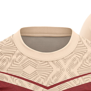 Custom Sublimated Men's Soccer Jersey Crew Neck Short Sleeve Geometric Print Red Beige Moisture Wicking Regular Fit Front - Product Image 4