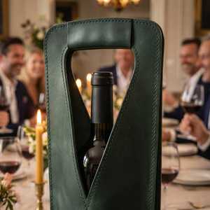 Porte-bouteille de vin en cuir véritable de qualité supérieure, sac de transport de luxe pour une bouteille, présentoir de bureau, cadeau LEB-0071 - Product Image 4