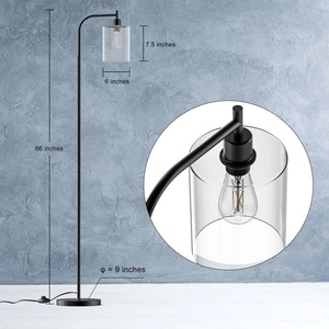 Elegante Lámpara de Pie con Pantalla de Tela Blanca y Base Estable para Decoración Moderna del Hogar - Product Image 3