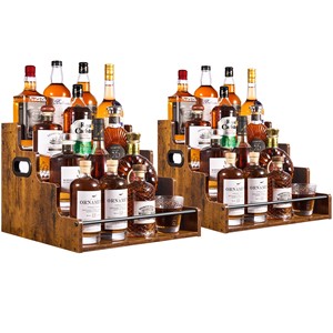 Porte-bouteilles en bois d'acacia pour 8 bouteilles, style rustique, vente en gros en Inde - Product Image 2