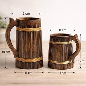 Taza de Madera de Mango Personalizada, Hecha a Mano y Pulida |   Taza rústica hecha a mano para bebidas |   Cerveza Coleccionable Personalizada para Regalo - Product Image 3
