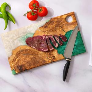 Tabla de Cortar de Madera y Resina Epoxi Hecha a Mano, Ecológica y de Alta Calidad, Multifuncional, para Preparación de Alimentos y Frutas, Vajilla de Mesa - Product Image 3