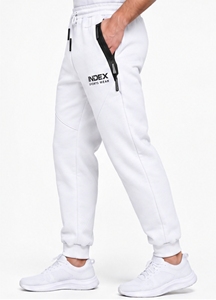 Pantalones Deportivos Blancos para Hombre, Cintura Elástica con Cordón, Estilo Casual, Bolsillos Laterales, Transpirables, Peso Medio, para Otoño - Product Image 3