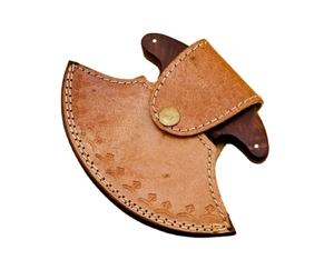 Couteau de Chef Ullu fait à la main de Damas Couteau de cuisine Ullu Manche en bois avec gaine en cuir Couteau de cadeau de Noël - Product Image 4