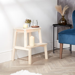 Tabouret minimaliste en bambou en forme de A |   Chaise-échelle pliable à deux niveaux pour plantes, idéale pour chambre d'enfant et usage en entrepôt - Style rustique - Product Image 6