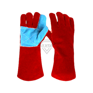 Custom Split Leather Welding Gloves Heat Resistant Safety Work Gloves Reinforced Palm Industrial Protective Gloves OEM - Product Image 1