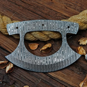 High Quality Handmade Kitchen Cutting Utensil Premium Steel Construction Sharp <b>Edge</b> For Pizza Slicing Damascus Steel Pizza Axe - Product Image 2