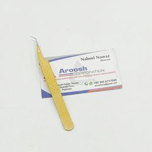 Pince à épiler en or pailleté à 45 degrés, extension de cils pointue professionnelle en acier inoxydable de haute qualité avec poignée en diamant, vente en gros - Product Image 4