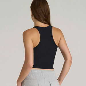 Camiseta sin mangas básica tipo racerback, cuello redondo, lisa, para mujer - Product Image 5