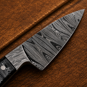 Handmade Damascus Steel Chef <b>Knife</b> Resin Handle Leather Sheath - Product Image 2